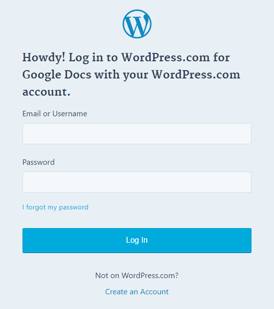 Login to WordPress.com
