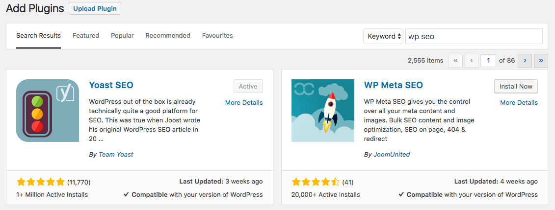 wordpress plugins number of active installs