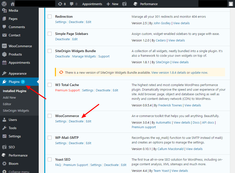 uninstall WordPress plugin