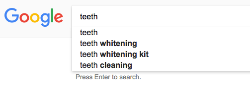 Google search predictions