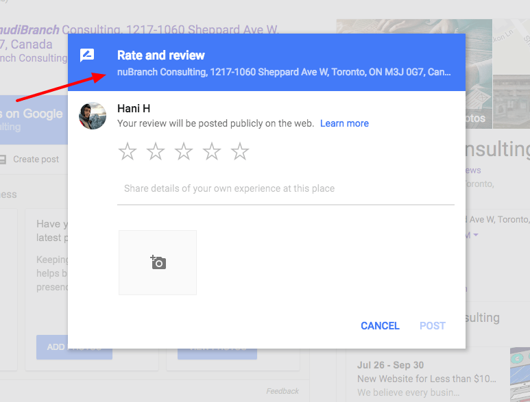 customer review on google